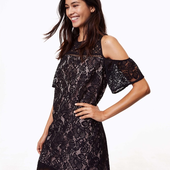 LOFT Dresses & Skirts - NWT LOFT Lace Overlay Cold Shoulder Dress